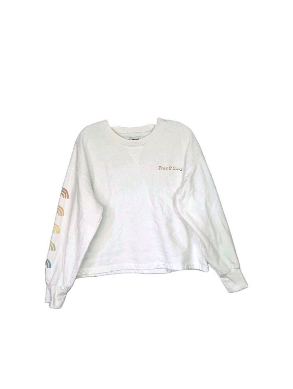 Madewell Free & Easy Rainbow Graphic Long Sleeve Crewneck Sweatshirt Size XL